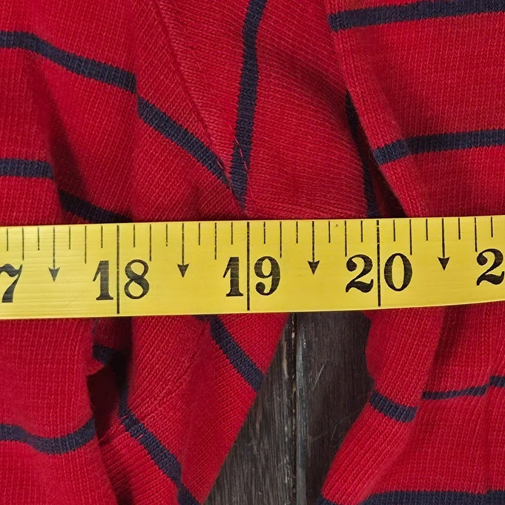 Vintage Polo Ralph Lauren Long Sleeve Turtleneck Shirt Red Blue Stripe Med USA